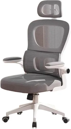 Vista 8 de Ergonomic Swivel Gaming Chair High Back Mesh Computer Desk Office Chair with Flip-Up Armrests and Elastic Lumbar Support, Space-Saving Design for