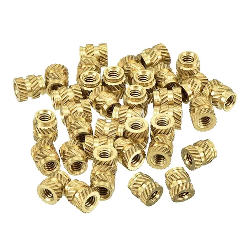 Vista 6 de uxcell Tuercas de inserción moleteadas, 80 piezas M2 x 3 mm L x 3.5 mm DI 3D Impresión de tuercas de latón Tuercas de rosca hembra Insertos de latón