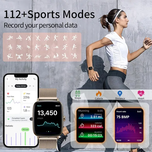 Vista 3 de J-CD Reloj inteligente para hombre, pantalla HD de 1.32 pulgadas, compatible con hacer y recibir llamadas, monitor de sueño, modo deportivo, reloj