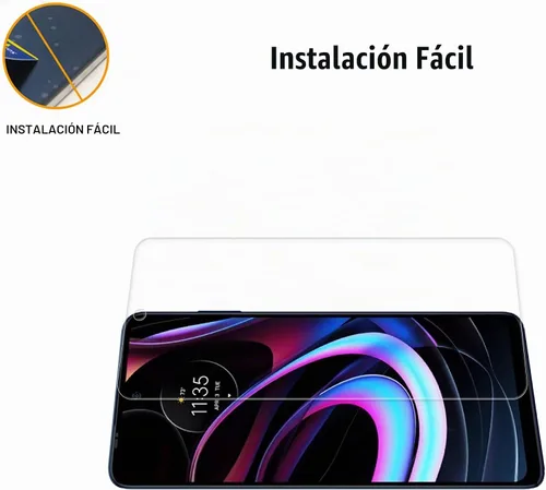 Vista 2 de [Paquete de 2+2] Protector de pantalla de vidrio compatible con Motorola Moto Edge 2021 / Moto Edge 5G UW 2021 Protector de lente de cámara