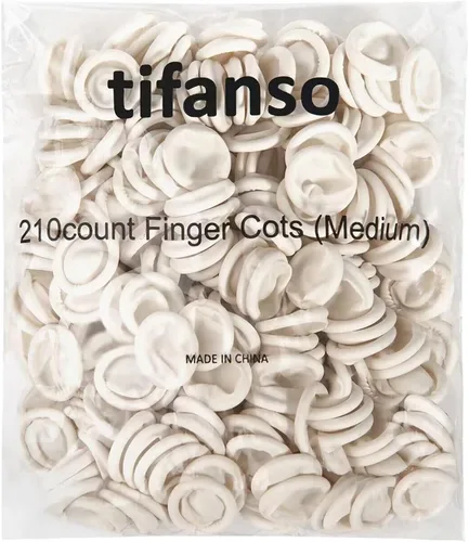 Vista 6 de tifanso - Protectores de dedos desechables, fundas para las puntas de los dedos, tamaño mediano, aproximadamente 210