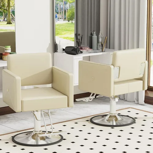 Vista 8 de LOUVIXA Sillas de Barbero para Estilista de Cabello, Silla de Salón Hidráulica Ajustable en Altura, Reclinable, Rotación de 360 Grados, Silla