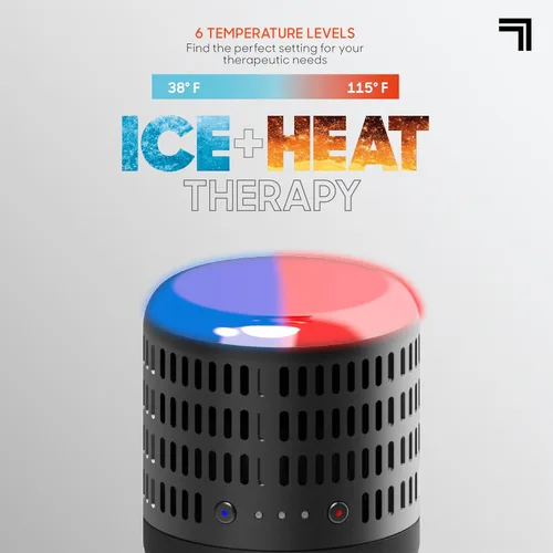 Vista 5 de Sharper Image Pistola de masaje de percusión de tejido profundo, Powerboost Move Evo, masajeador de mano recargable para calor y frío, 4 velocidades