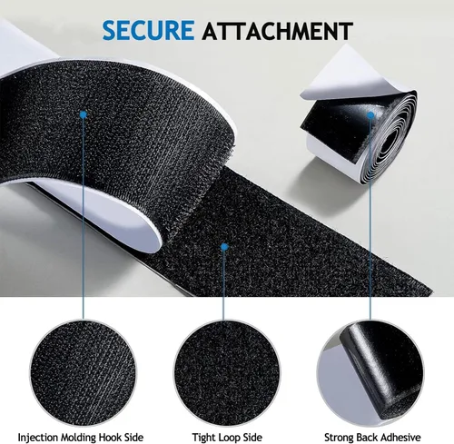 Vista 5 de Strich Tiras de gancho para tablero de pedales, kit de agarre de montaje para pedalera de guitarra, longitud 6.6 ft, ancho 2.0 in