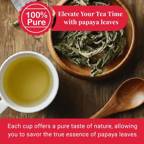 Vista 4 de Hojas de papaya secas de 13 onzas, té de hojas, hojas de papaya secas, té de hojas secas naturales, sin cafeína, sin OMG. Perfecto para extracto