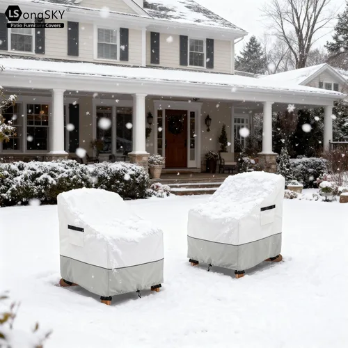 Vista 6 de Paquete de 2 fundas para sillas Adirondack de patio, impermeables, resistentes, para exteriores, fundas para sillas de patio Adirondack para sillas