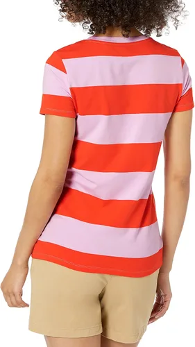 Vista 4 de Tienda Essentials - Camiseta de manga corta con cuello redondo y ajuste clásico para mujer, paquete múltiple