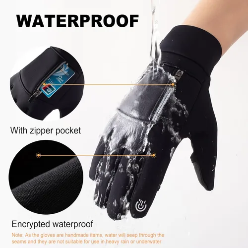 Vista 3 de MAPLELILY Winter Gloves for Men and Women, Touch Screen Gloves, Windproof Warm Gloves for Work, Thermal Waterproof Gloves, Cold Weather Gloves for