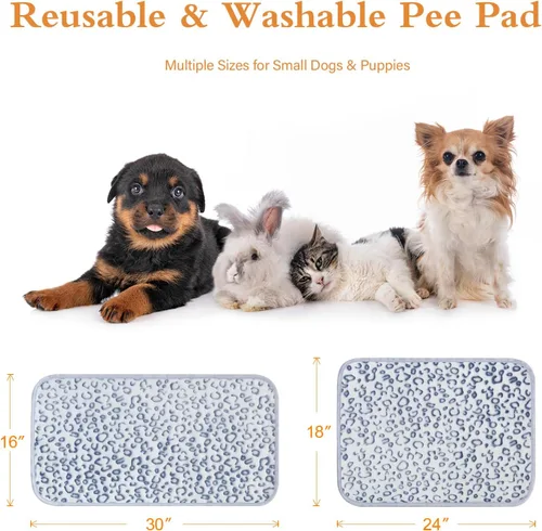Vista 6 de Qeils Almohadillas reutilizables para cachorros, paquete de 2 almohadillas lavables para orina para perros, almohadilla antideslizante impermeable