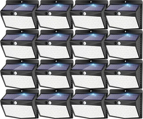 Vista 17 de Peasur Luces solares para exteriores, [138 LED/8 paquetes] Luz de pared de seguridad con sensor de movimiento solar con 3 modos de iluminación