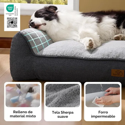 Vista 5 de Bedsure XL Cama ortopédica para perros de tamaño grande - Sofá de cama para mascotas extra grande y cómodo con funda impermeable y lavable, sofá