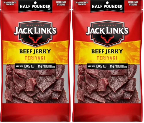 Vista 13 de Jack Link's carne de res Jerky, original, bolsa grande de media libra - bocadillo de carne sabrosa, listo para comer, aperitivos de proteína con 10g