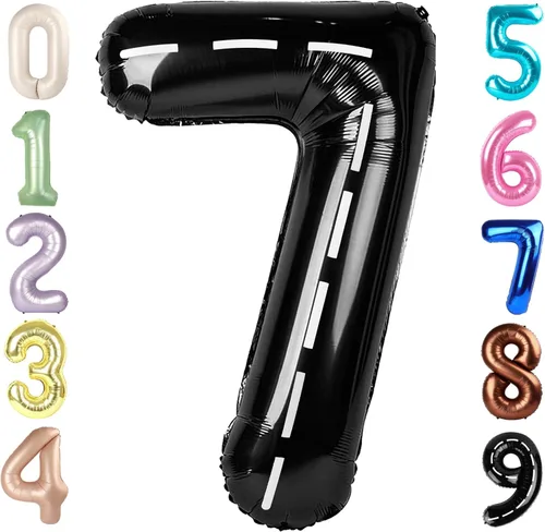 Vista 414 de Globos de números 0 de 40 pulgadas, globos negros de números para números 10, 20, 30, 40, 50, 60, 70, 80, 90, 100, globos de números 10, 20, 30, 40
