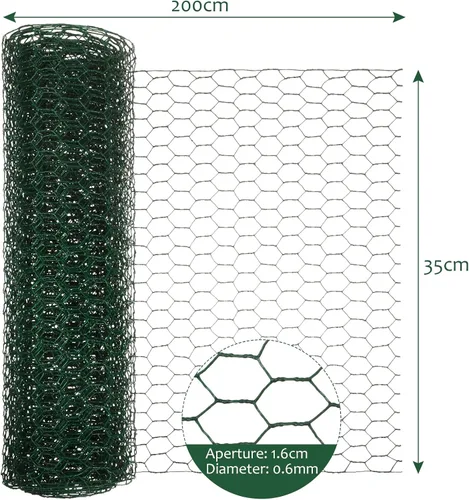 Vista 3 de SATINIOR - Red de alambre de gallinero, 2 hojas, para manualidades, malla de alambre hexagonal, galvanizado.