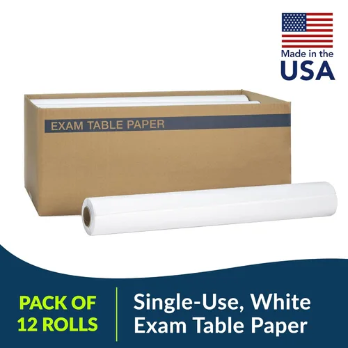 Vista 4 de TIDI 507 Avalon Papers - Papel de mesa liso de alta calidad, blanco, 20 pulgadas de ancho, 225 pies de largo, paquete de 12