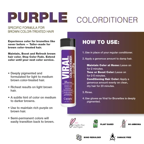 Vista 10 de Celeb Luxury Color Depositing Conditioner - Color Refresher with Bondfix Bond Rebuilder, Viral and Gem Lites, Pairs with Colorwash