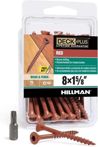 Vista 62 de Deck Plus Tornillos para valla y madera exterior con revestimiento epoxi de 2-1/2 pulgadas #10 x 2-1/2 pulgadas, rosca gruesa incluida, tornillo