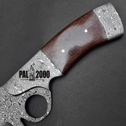 Vista 9 de PAL 2000 KNIVES Cuchillo Bowie de acero de Damasco hecho a mano de 13 pulgadas - Mango de micarta con refuerzos de acero de Damasco 1094