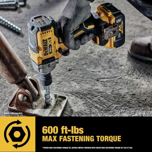 Vista 6 de DEWALT Llave de impacto 20V MAX, inalámbrica, 1/2 pulgada, 2 baterías y cargador incluidos (DCF891P2)