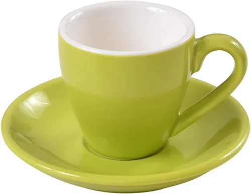 Vista 13 de Taza de café espresso de porcelana ionEgg con platillo, taza de café expreso, 80ml/2.7Oz, negro..