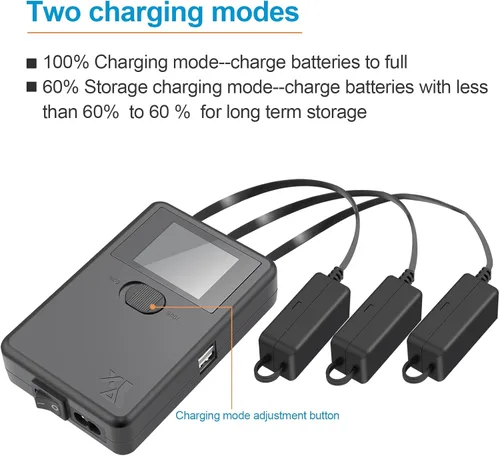 Vista 2 de Hanatora LCD Fast Battery Charger for DJI Mini 3,Mini 3 Pro,Parallel Display Quick Multi Charging Hub Drone Accessories