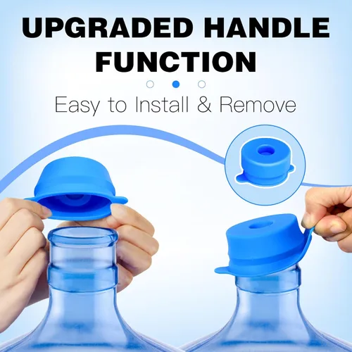 Vista 2 de U-Goforst [Paquete de 4] tapas para jarra de agua de 3 y 5 galones, tapas de repuesto reutilizables de silicona de 2.165 in para tapas