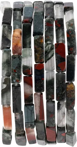 Vista 11 de Cuentas de tubo rectangular de jade africano natural, 0.157 x 0.512 in, 15.0 in/str sueltas semi piedras preciosas para hacer pulseras, collares