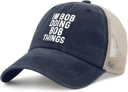 Vista 3 de Im Bob Doing Bob Things - Sombrero de camionero para hombre, sombrero de malla vintage para verano
