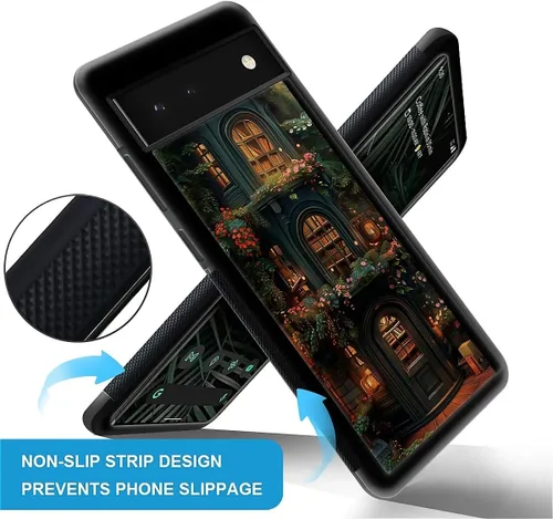 Vista 802 de Compatible con Google Pixel 4A 5G Mobile Case Creative Acrylic Panel trasero Silicona Protección Grip especialmente diseñado para Google Pixel 4A 5G