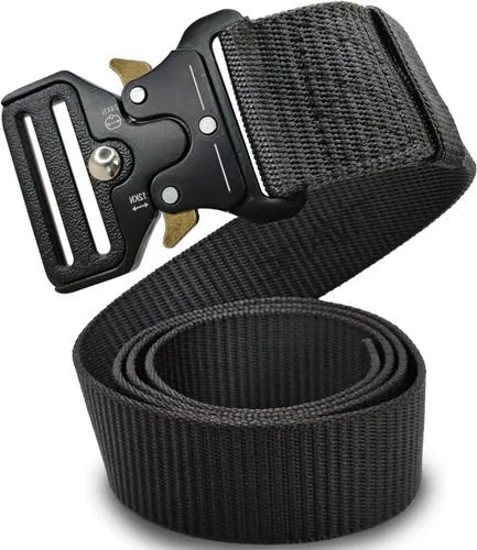 Vista 7 de SHAVIT Black Tactical Belt Men, Military Web Nylon Work Belts for Men With Quick Release Buckle Army Riggers Belt