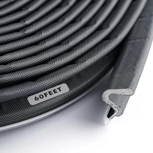 Vista 20 de BBTO Burlete para puertas y ventanas Burlete exterior en forma de V para puerta de garaje con espuma de bloqueo de espacio con ranura de sierra