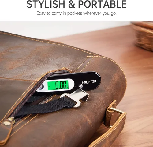 Vista 6 de FREETOO Báscula de equipaje portátil digital para maleta báscula de viaje con función de tara capacidad de 110 libras