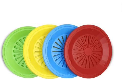 Soportes para platos de papel, paquete de 24 soportes para platos de papel de plástico resistente de 10 pulgadas (colores surtidos)