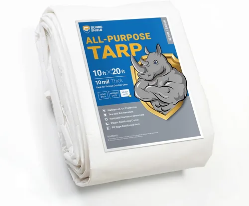 Vista 144 de GUARD SHIELD - Lonas impermeables, de polietileno, cuadradas, gruesas, resistentes a los rayos ultravioleta, con ojales, para exteriores, 12 x 24