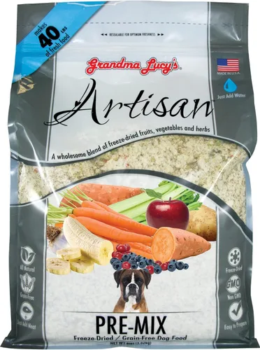 Vista 13 de Comida para perros artesanal de Grandma Lucy, sin granos y liofilizada - Pollo artesanal, bolsa de 1 libra