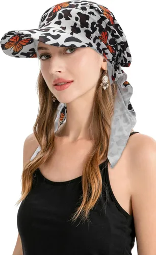 Vista 23 de ZLYC Gorro ligero con ala de quimioterapia para mujer, bufanda para la Tie Dyed Purple