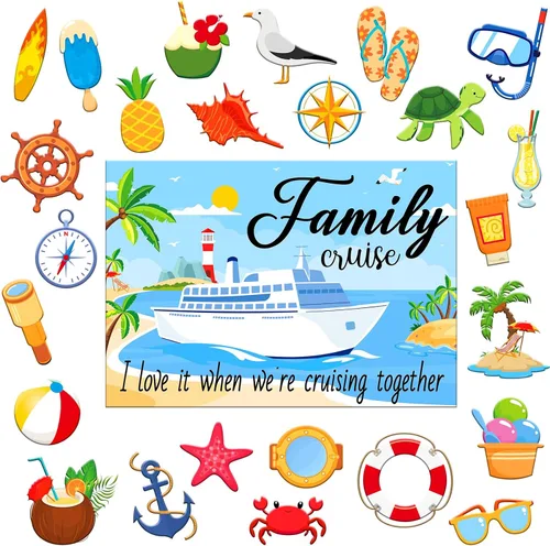 Vista 9 de Qyeahkj 26Pcs Imanes de Puerta de Verano de Playa de Crucero, Imanes Magnéticos de Puerta de Crucero de Verano de Playa para Coche, Nevera