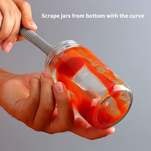 Vista 3 de Silicone Mini Spatula, Curved Small Spatula, Kitchen Jar Spatula, Wet Pet Food Can Spoon, for Cooking Baking Frosting or Mixing, 6pcs