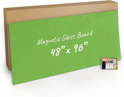 Vista 10 de Fab Glass and Mirror - Pizarrón magnético de vidrio con borrador, Negro
