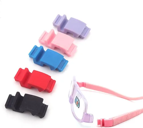 Vista 5 de 1 par de lentes para niños, brazos y piernas, bisagra de goma con gafas kits de reparación accesorios Azul