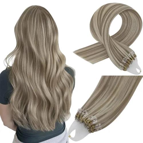 Vista 31 de Easyouth - Extensiones de cabello con alambre rubio, extensiones de cabello humano real, reflejos rubios ceniza, extensión de cabello rubio con hilo