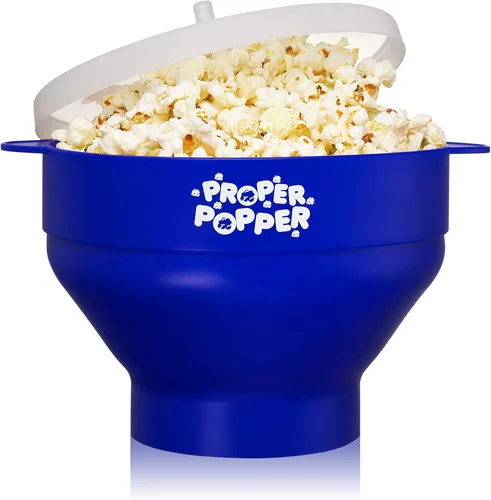 Vista 17 de El Original Proper Popper - Palomitas para microondas, Palomera de silicona, cuenco plegable sin BPA y apto para lavavajillas - (Rojo Rubí)