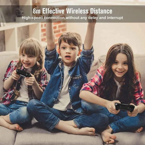 Vista 4 de Wireless Controller for PS-3 Motion Sense Double Vibration Upgraded Gaming Remote for Play 3 with Charging Cord (Black and Red)