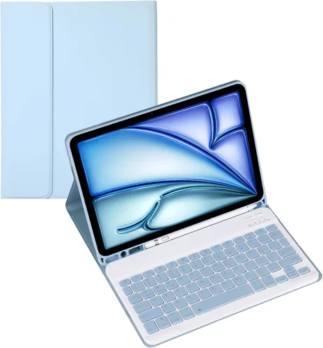 Vista 44 de Funda de teclado para tableta Samsung Galaxy Tab A8 X200/X205 de 10.5 pulgadas, cubierta protectora de teclado con soporte multiángulo, borde