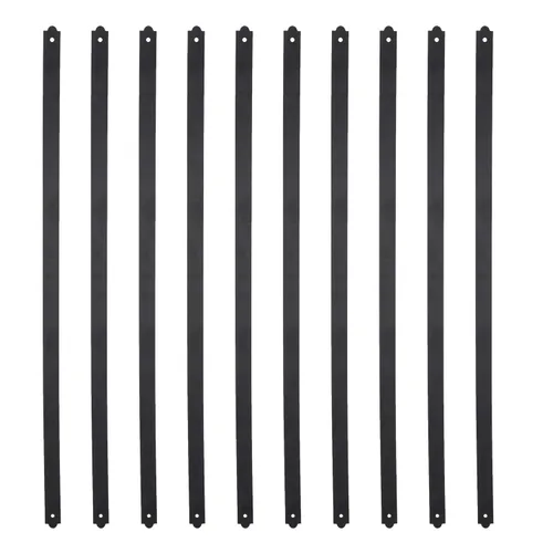 Vista 24 de Myard Balaustres de terraza de hierro redondo hueco clásico de 26 pulgadas para barandilla de terraza, porche, escalera, pasamanos, balaustrada Negro