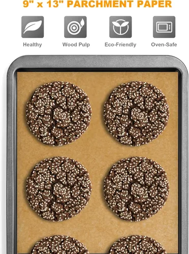 Vista 8 de SMARTAKE 200 hojas de papel pergamino para hornear de 12 x 16 pulgadas con SMARTAKE 200 hojas de papel pergamino de 9 x 13 pulgadas, para hornear