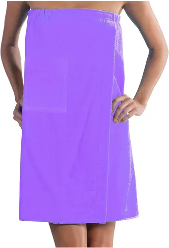 Vista 8 de BY LORA Cubierta de ducha de algodón de rizo para mujer, color aguamarina, tamaño S/M