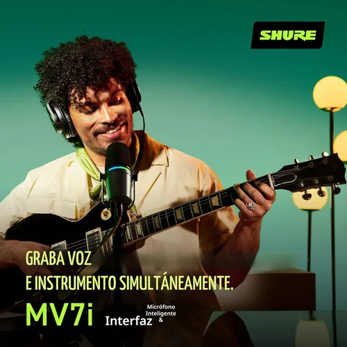 Vista 8 de Shure MV7i - Micrófono inteligente - Micrófono USB-C y XLR para podcasting, música y transmisión con interfaz de audio incorporada, modo de nivel