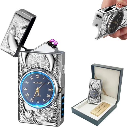 Vista 11 de BABOBIU Encendedor Eléctrico de Plasma Encendedor de Plasma Recargable Resistente al Viento Sin Llama Arco Encendedores Delfín con Carga Rápida USB