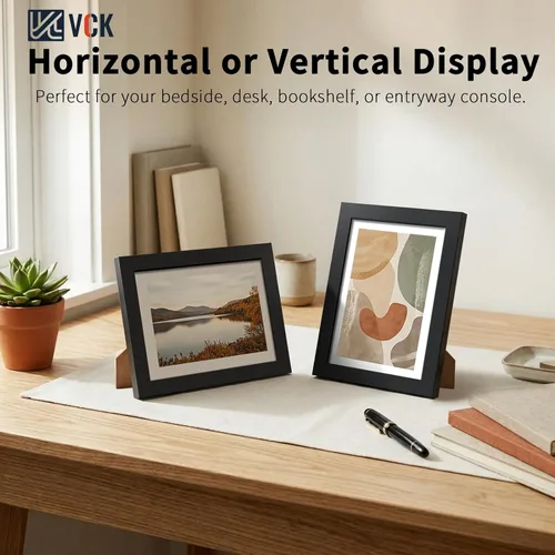 Vista 193 de VCK Portarretratos de madera negra de 5 x 7 pulgadas, para colgar en la pared, galería o mesa, 1 paquete